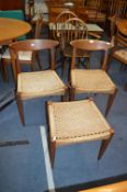 Two Danish Rattan Seated Chairs by M.K Craftsmen of Denmark