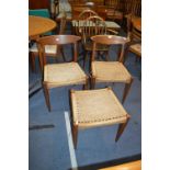 Two Danish Rattan Seated Chairs by M.K Craftsmen of Denmark