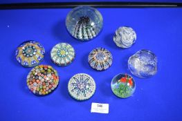 Nine Glass Paperweights