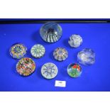 Nine Glass Paperweights