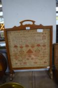 Victorian Sampler Fire Screen 1832