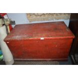 Victorian Red Painted Pine Blanket Box