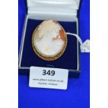 9ct Gold Cameo Brooch