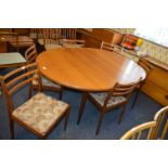 G-Plan Teak Extending Oval Dining Table with Six Upholstered Chairs (one AF)