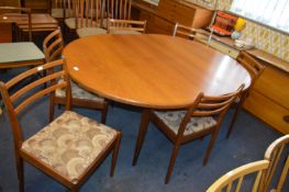 G-Plan Teak Extending Oval Dining Table with Six Upholstered Chairs (one AF)