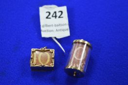 Two 9ct Gold Charms Containing 10 Shilling Notes ~6.4g gross