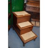 Victorian Mahogany Library Steps with Built in Commode