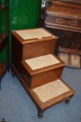 Victorian Mahogany Library Steps with Built in Commode
