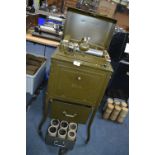Military Edition Edison Dictaphone Shaving Machine in Cabinet on Wheels plus Six Cylinder in Rack