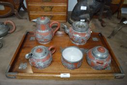 Chinese Terracotta and Pewter Tea Set Hsin Hochen Whieaiwei