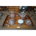Chinese Terracotta and Pewter Tea Set Hsin Hochen Whieaiwei