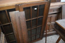 Victorian Oak Glazed Cabinet and Base and Quantity of Oak Shelving