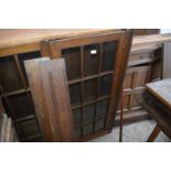 Victorian Oak Glazed Cabinet and Base and Quantity of Oak Shelving