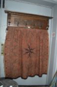 Continental Oak Wall Mounted Coat Rack plus Woven Paisley Wall Protector