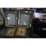 Two Reproduction Ornate Gilded Mirrors (one AF), plus Two Victorian Photo Frames