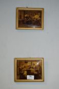 Two Small Gilt Framed Crystoleums