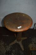 Singer Adjustable Sewing Stool with Painted Wooden Seat on Cast Iron Base