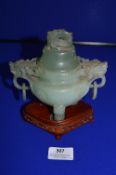 Jade Lidded Pot with Rings