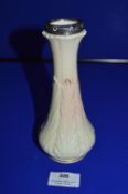 Lock & Co Worcester Porcelain Vase with Hallmarked Sterling Silver Collar