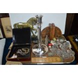 Collectibles Including Book Ends, Table Lamp, Glass Furniture Knobs, etc.
