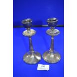 Pair of Hallmarked Sterling Silver Candlesticks (AF)