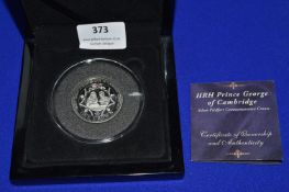 HRH Prince George Cambridge Silver Piedfort Commemorative Crown