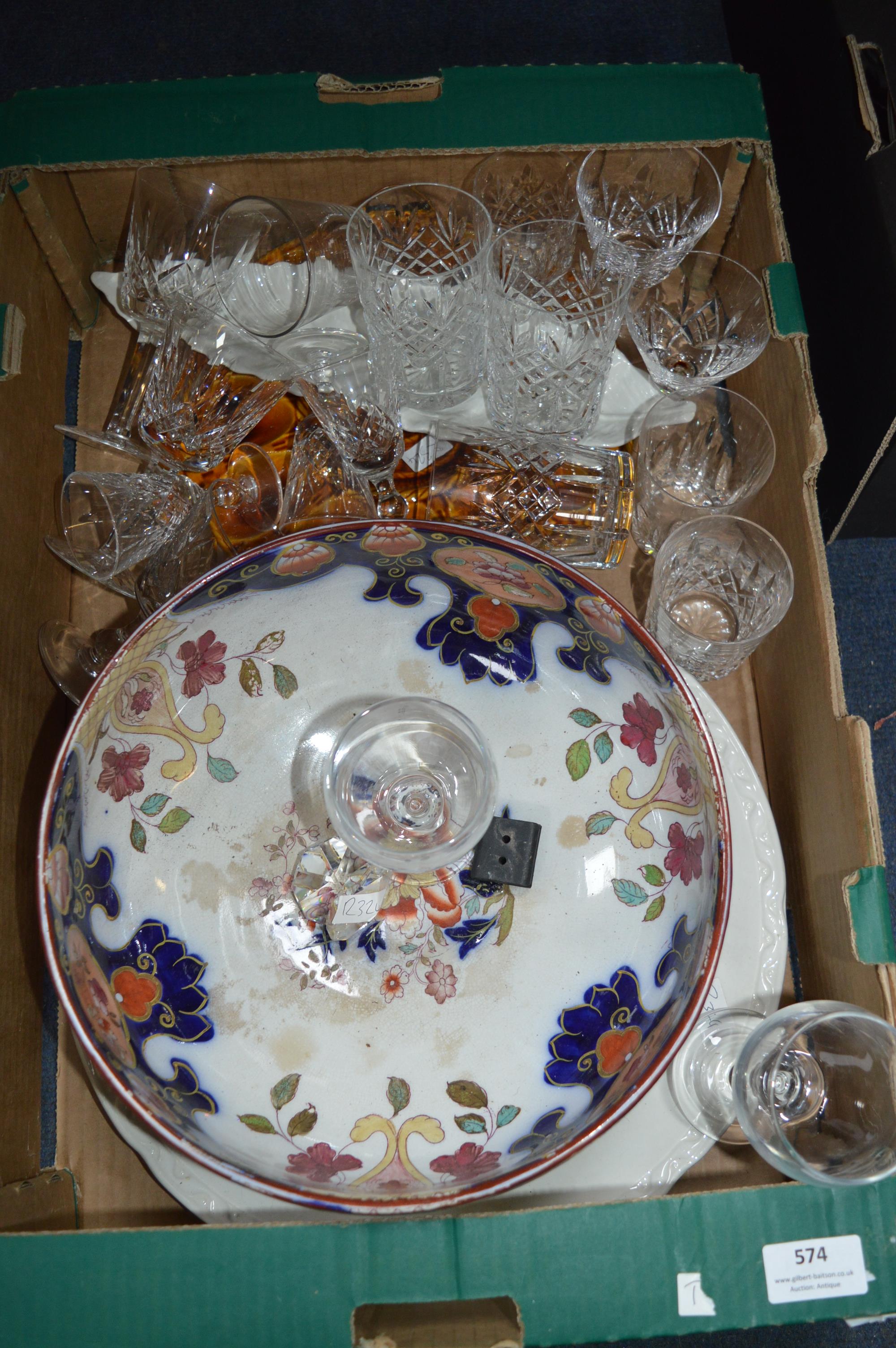 Cut Crystal Wine Glasses, China Dishes, Bowls, Plates, etc.