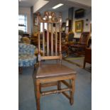 Victorian Carved Oak Highback Hall Chair