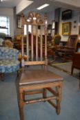 Victorian Carved Oak Highback Hall Chair