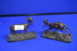 Pair of Small Reproduction Bronze Figures of Algerian Gazelles