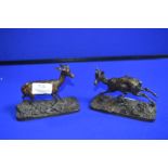 Pair of Small Reproduction Bronze Figures of Algerian Gazelles