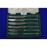 Walker & Hall Six Piece Cased Silver Butter Knife Set