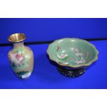 Oriental Cloisonne Dish and Vase