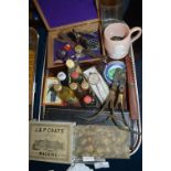 Collectibles Including Handkerchief Box, Whiskey Miniatures, Whistles, Watches, etc.