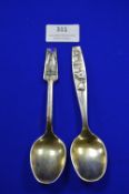 Two 925 Sterling Silver Spoons