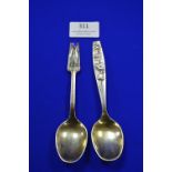 Two 925 Sterling Silver Spoons