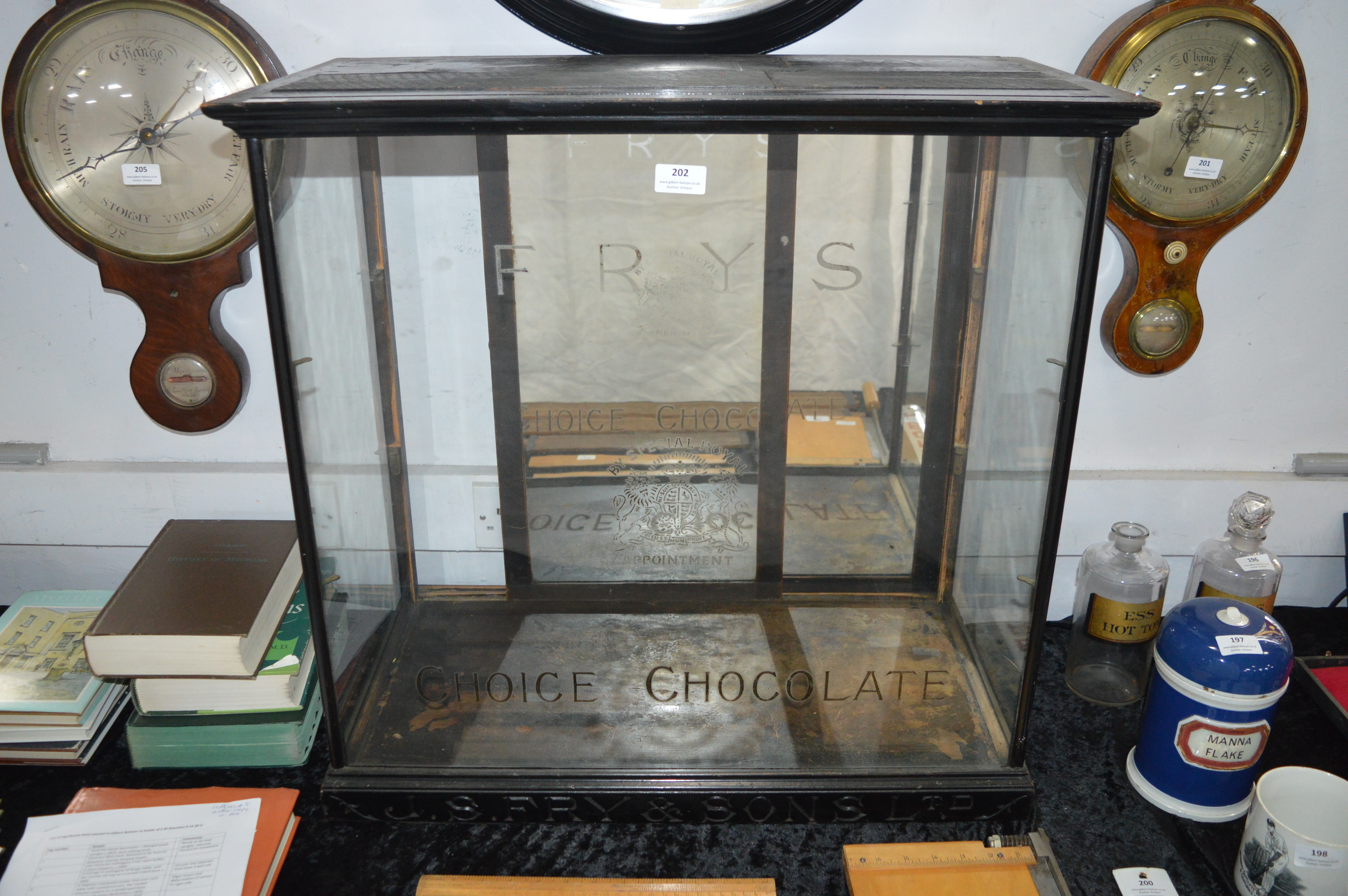 Fry's Chocolate Advertising Display Cabinet 70cm long, 67cm high