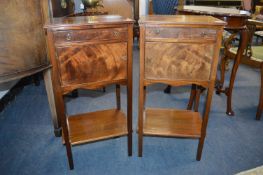 Pair of Edwardian Mahogany Bed Side Cabinets