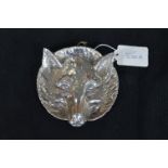 Hallmarked Silver Fox Wall Plaque - Birmingham 1961, ~99g