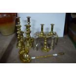 Brass Candlesticks, Kettle Stand, Ladle, etc.