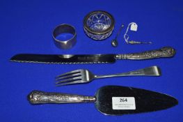 Hallmarked Sterling Silver Cutlery, Mustard Pot, Button Hook, etc.