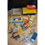 Corgi Diecast Vehicles, Dinky Dump Truck, Matchbox Garage, etc.