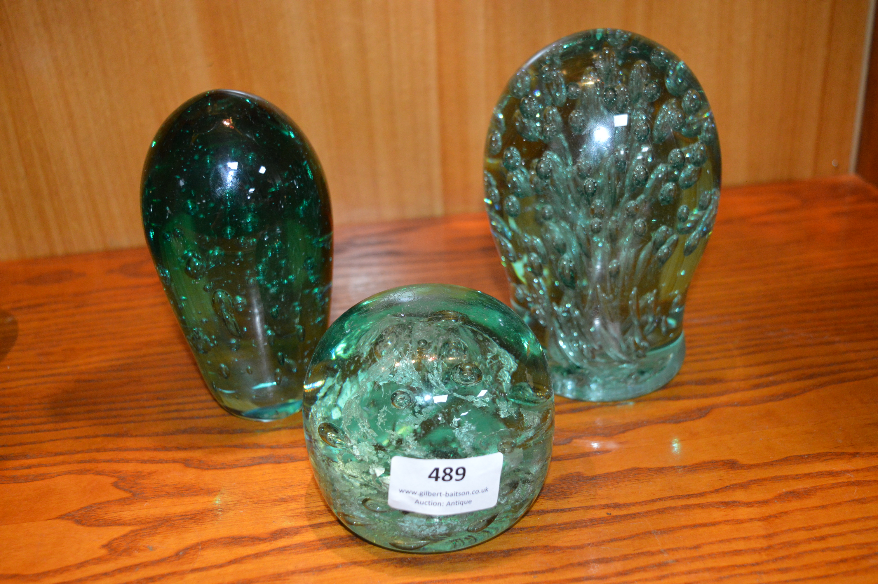 Three Green Glass Dumps