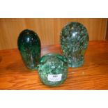 Three Green Glass Dumps