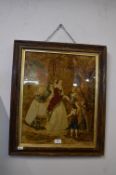 Berlin Wool Work Tapestry Classical Scene (in distressed frame)