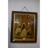 Berlin Wool Work Tapestry Classical Scene (in distressed frame)