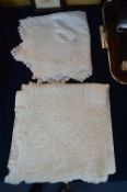 Two Crochet Edged Table Clothes Commemorating The End of the First World War