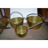 Three Victorian Brass Jam Pans