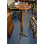 Edwardian Mahogany Plant Stand with Pie Crust Top on Carved Tripod Base