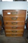 Six Drawer Oak Sewing Cabinet and Contents